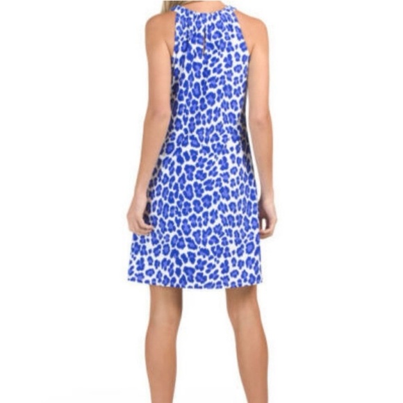 Jude Connally Lisa Leopard Print Dress XS Cobalt Blue - Picture 5 of 9